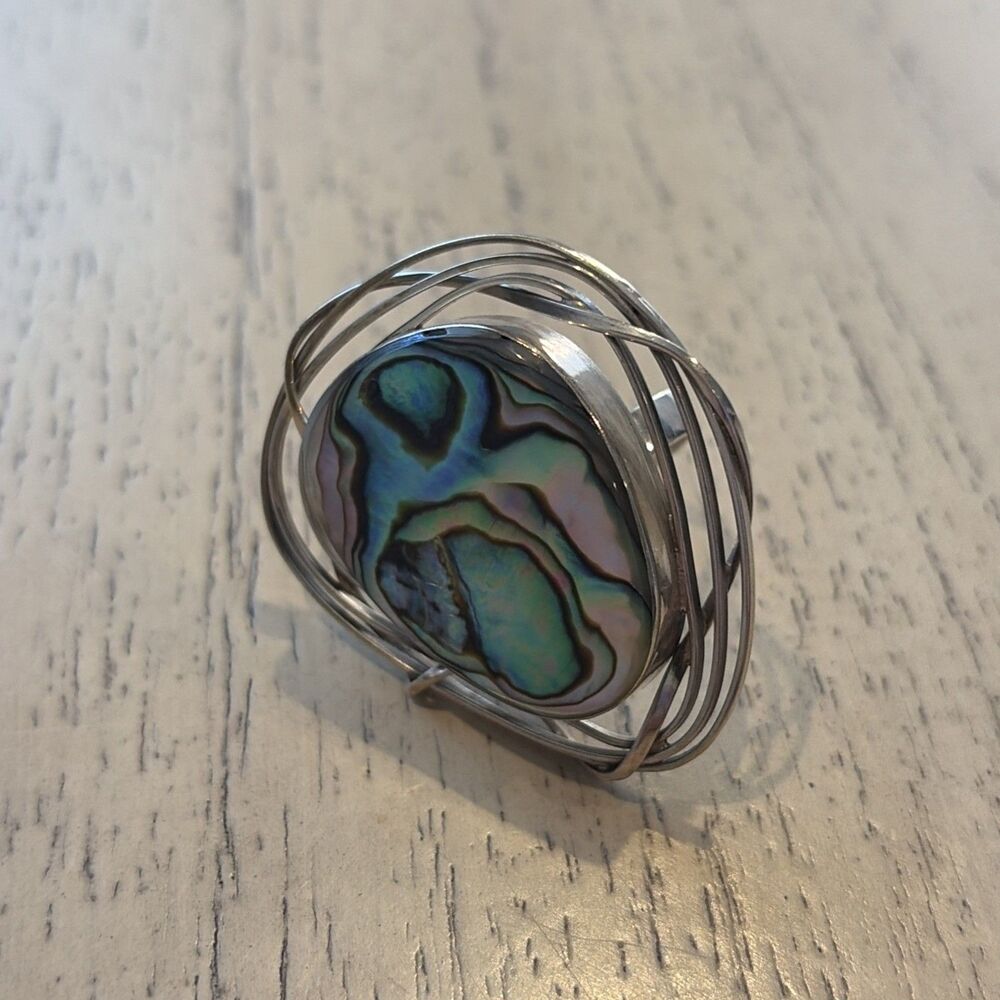 Abalone Shell 925 Sterling Silver Jewelry Ring handmade in Mexico